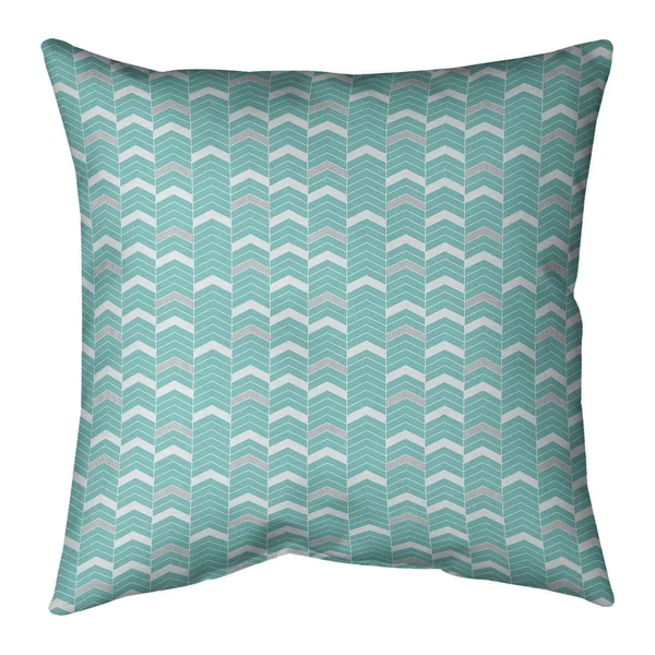 Porch & den Athens Lined Chevrons Throw Pillow - 16 x 16 - Red & Gray - Faux Suede