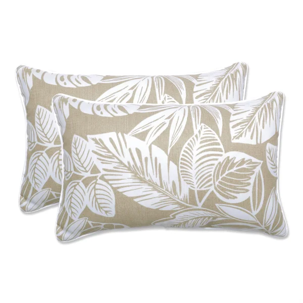 Pillow Perfect - Delray Natural Rectangle Throw Pillow (Set of 2)