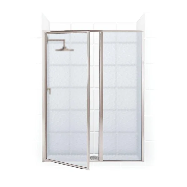 Coastal Shower Doors L24IL12.66-A Legend Series 36x22 x 66x22 Framed Hinge Swing Sho Brushed Nickel
