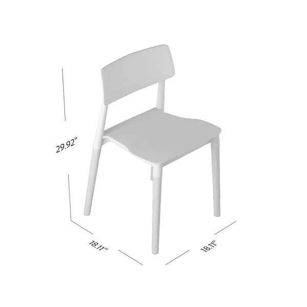 Carson Carrington Devino 5-Piece White and Natural Dining Table with Resin and Wood Square-Back Chairs - Grey