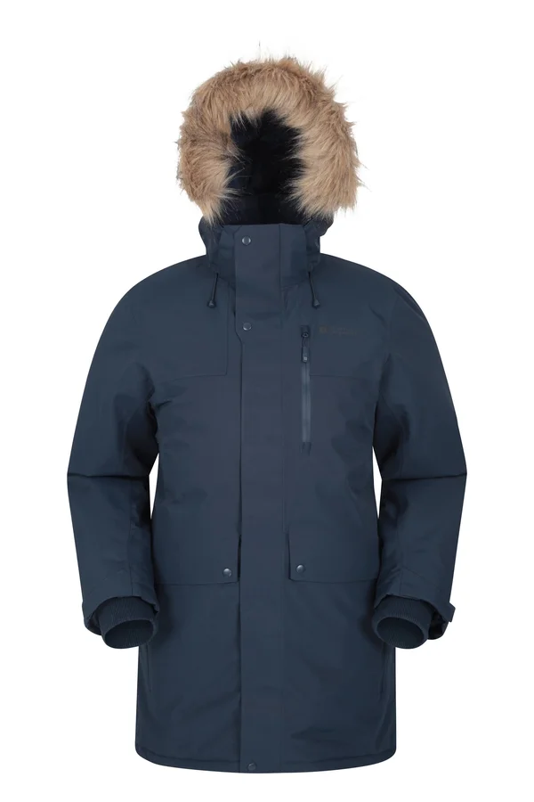 Mountain Warehouse Arne Mens Long Insulated Jacket - Navy - Size S