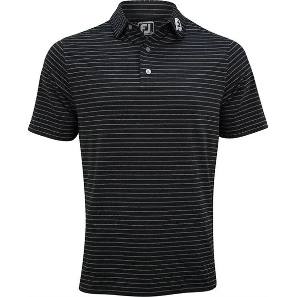 FootJoy Men's Athletic Fit ProDry Performance Classic Stripe Golf Polo Black/Grey S