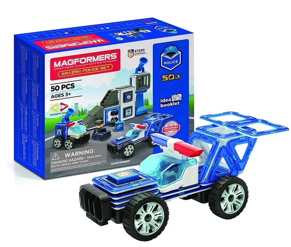 Magformers 717002 Magnetic Construction Toy - White, Blue, Grey