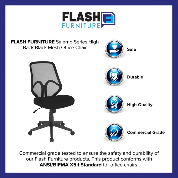 Flash Furniture Black Salerno Series High Back Mesh Office Chair