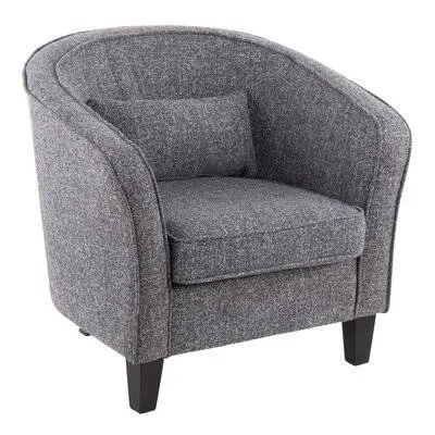 Antonelli 32.25x22 W Polyester Barrel Chair Three Posts Body Fabric: Gray Polyester Blend