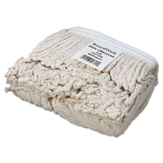 Boardwalk Banded Cotton Mop Head #24 White 12/Carton CM02024S