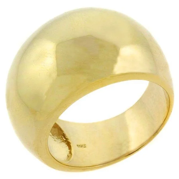 Mondevio 18K Gold Over Sterling Silver Cast Dome Ring - 9