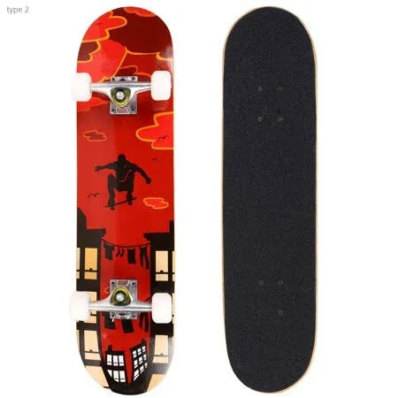 31 inch Pro Skateboard Complete - Profession Tricks Skate Board for Beginner - Birthday Gift for Kids Boys Girls Age 5 Up Hifashi