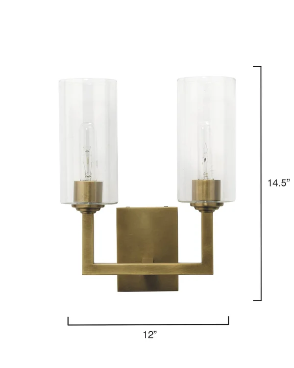 Jamie Young Linear Double Wall Sconce in Oil Rubbed Bronze Metal