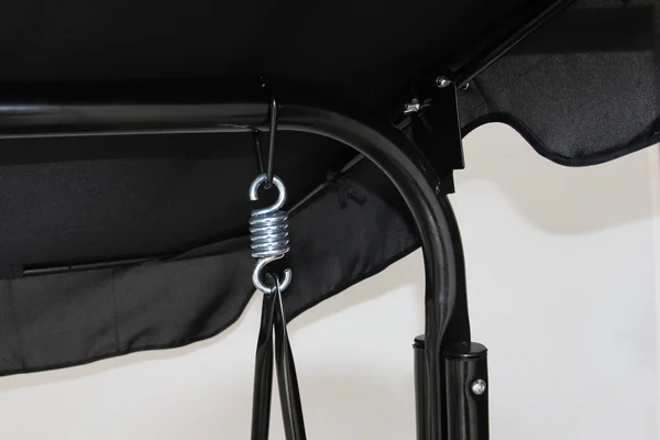 Gymax Black Outdoor Swing Canopy Patio Swing Chair 3 Person Canopy Hammock