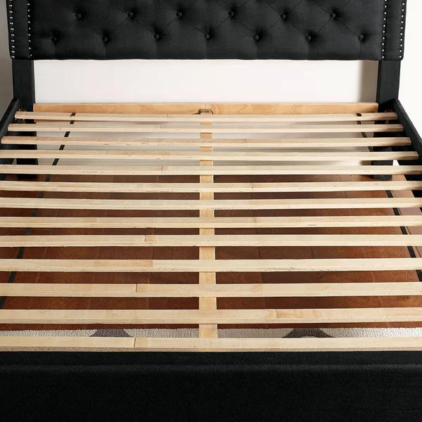 Furniture of America Creu Transitional Button Tufted Platform Bed - Beige - King