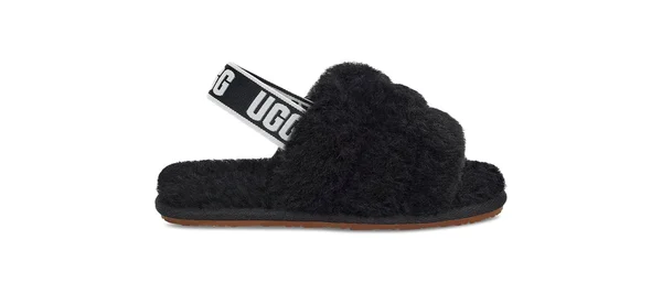 Ugg Girls& Toddler Fluff Yeah Sandals - Black - 6M