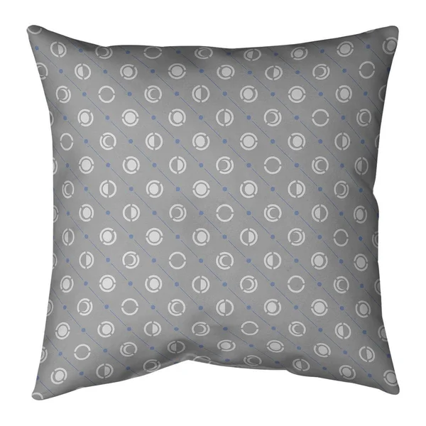 Gray with Cool Accent Moon Phases Throw Pillow - 20 x 20 - Blue Accent - Cotton