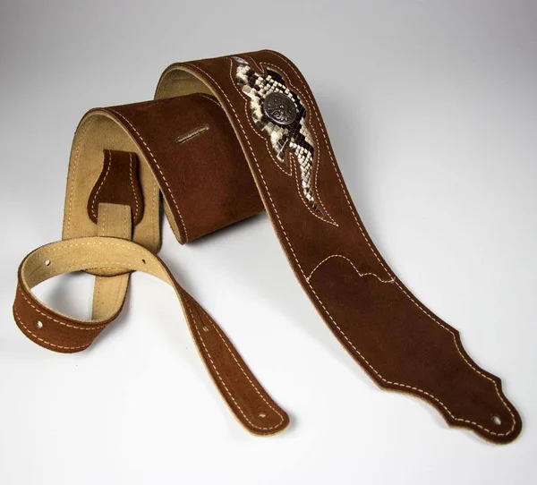 Franklin Straps Sculpted Suede Guitar Strap - Snakeskin Leather - Rust