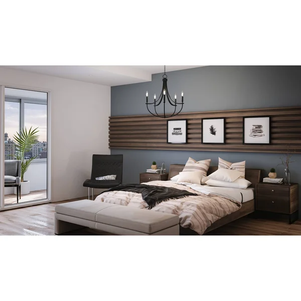 Ashley Harbour ASH4720A1 Nilson 5-Light Matte Black Chandelier