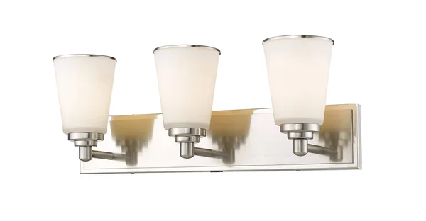 New Zlite Product Jarra Collection 3 Light Vanity Light in Brushed Nickel Finish