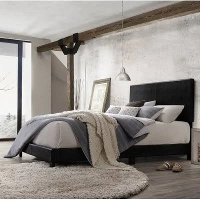Vesper Low Profile Standard Bed Andover Mills Color: Black, Size: Queen