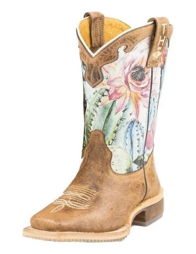Tin Haul Boots Boys Tin Haul Kids Cactilicious Raised to Be Sharp 7in Boot 9 Brown, Girl's