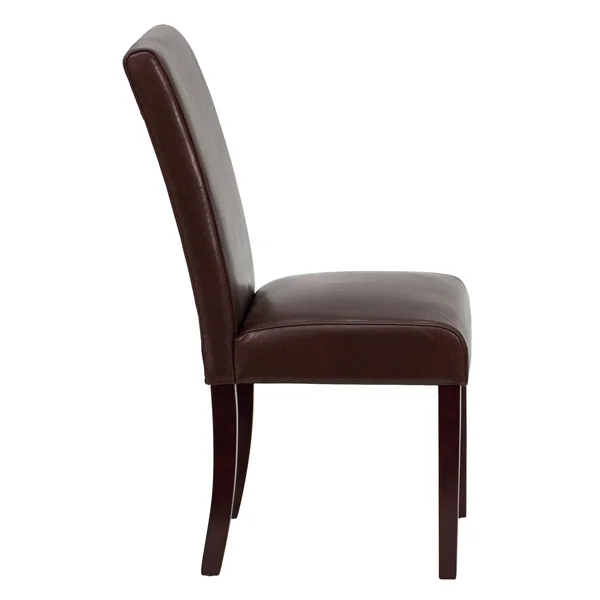 Lancaster Home 2 Pack LeatherSoft Parsons Chair Ivory, Beige