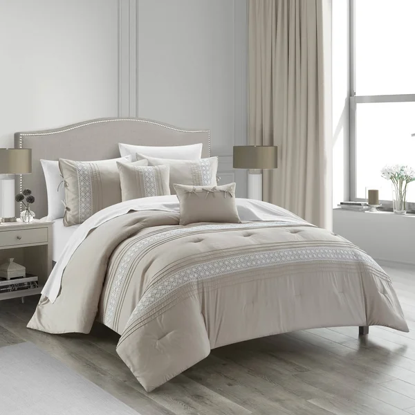 Chic Home Brice 9 Piece Comforter Set, Queen - Blush