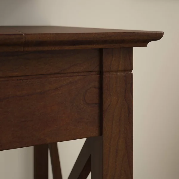 Bush Furniture Key West 48x22 Engineered Wood Writing Desk with Lateral File Cabinet, Dark Gray Hickory (KWS003GH)