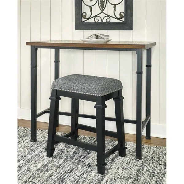 Riverbay Furniture 25x22 Backless Counter Stool in Black and White