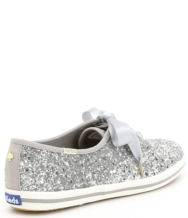 Keds x Kate Spade New York Glitter Sneakers, Platinum - Size 10