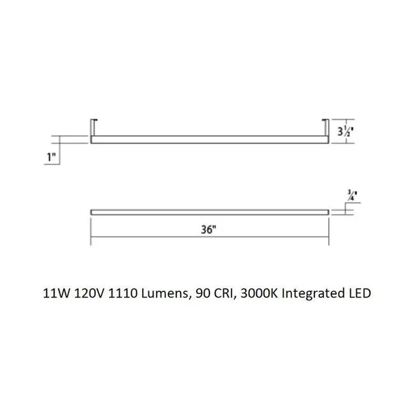 Sonneman 2814.03-3 Thin-Line 3& LED Indirect Wall Bar in Satin White