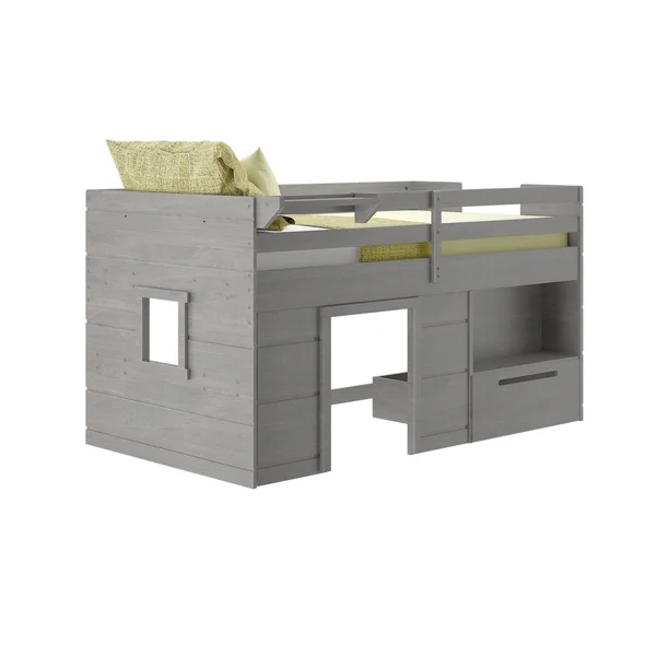 Max & Lily Modern Farmhouse Loft Bed with 1 Drawer - Twin, Espresso