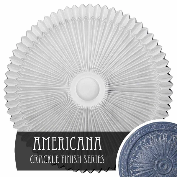 24 inchod x 3 inchp Shakuras Ceiling Medallion (Fits Canopies Up to 5 inch), Hand-Painted Americana Crackle