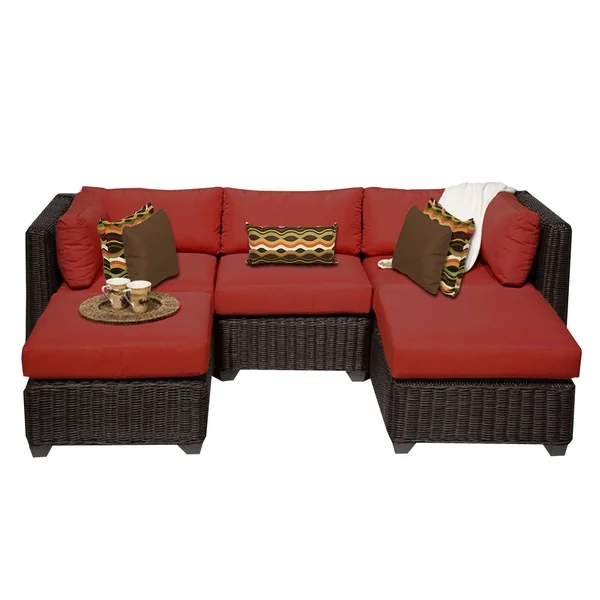 TK Classics Venice 5 Piece Outdoor Wicker Patio Furniture Set 05A