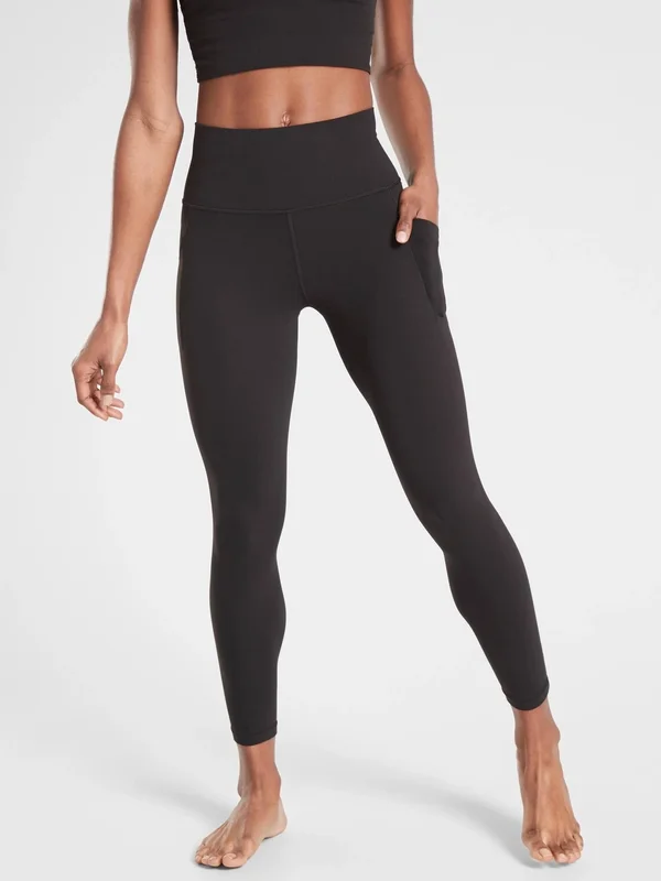 Athleta Women's Salutation Stash Pocket II 7/8 Tight Black Size Xxs