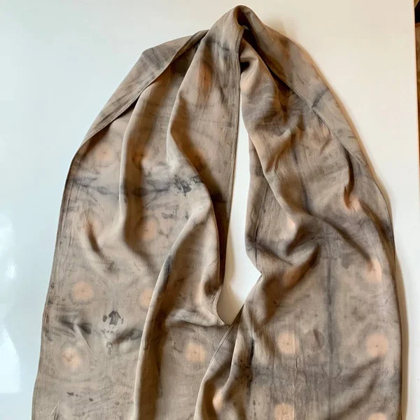 Lightweight Bamboo Rayon Scarf Handdyed - Color: Gray/Orange, Size: 14 x 72, Kellyy_44's Closet