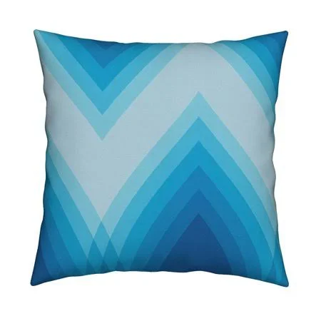 Ocean Nautical Beach Stripes Throw Pillow Cover W Optional Insert by Roostery, Size: 18 x 18 Cu003EOnly, Blue