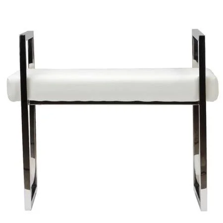 Orren Ellis Langston Faux Leather Bench, White