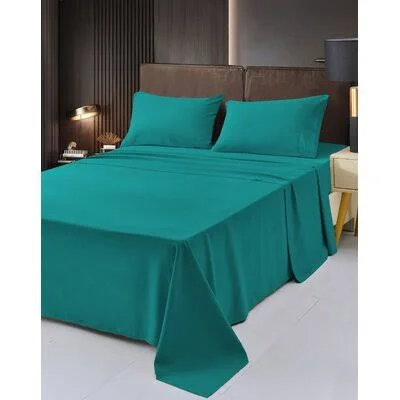 Hunziker Rayon Sheet Set Eider & Ivory Size: Twin XL - Color: Teal