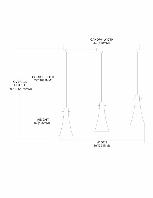 Elk Lighting 60065-3 Menlow Park 3 Light Pendant in Polished Chrome