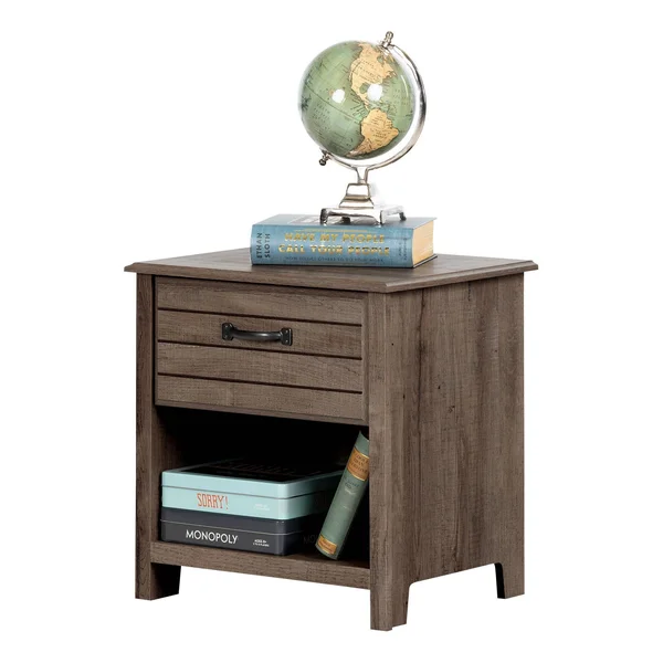 South Shore Asten 1-Drawer Nightstand - Fall Oak