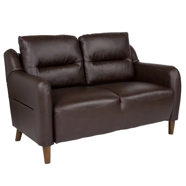 Lancaster Home LeatherSoft Loveseat, Size: Brown