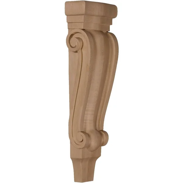 Ekena Millwork CORW05X02X16PTGM 5 1/8x22W x 2 3/8x22D x 15 1/2x22H Medium Traditional Pilaster Wood Corbel - Mahogany