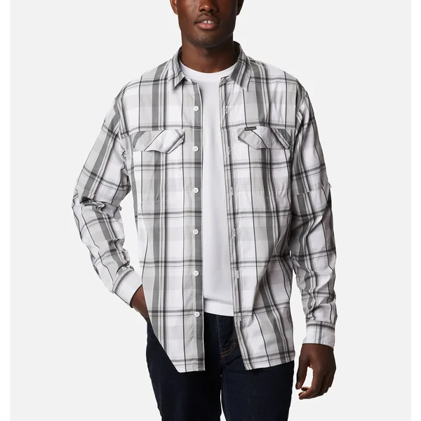 Columbia Men's Silver Ridge Lite Plaid Long Sleeve Shirt - M - White Multi Plaid