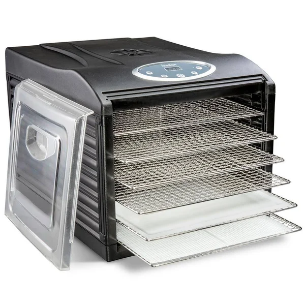 Ivation Stainless Steel Tray Food Dehydrator Machine 6 Trays 480W Digital Timer & Temperature Control - Auto Shutoff 95F to 1