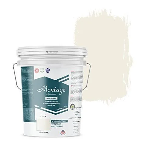Montage Signature Interior/Exterior Eco-Friendly Paint - Snow White - Low Sheen, 5 Gallon