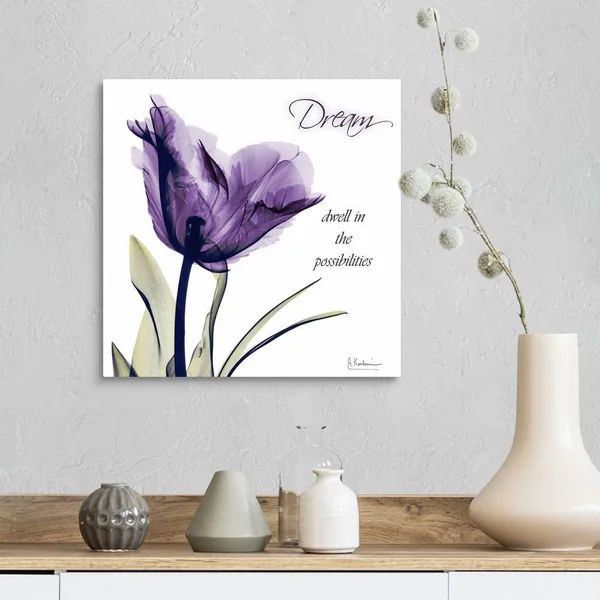 Tulip Dream X-Ray Photography - Canvas Wall Art, 16x16, Great Big Canvas