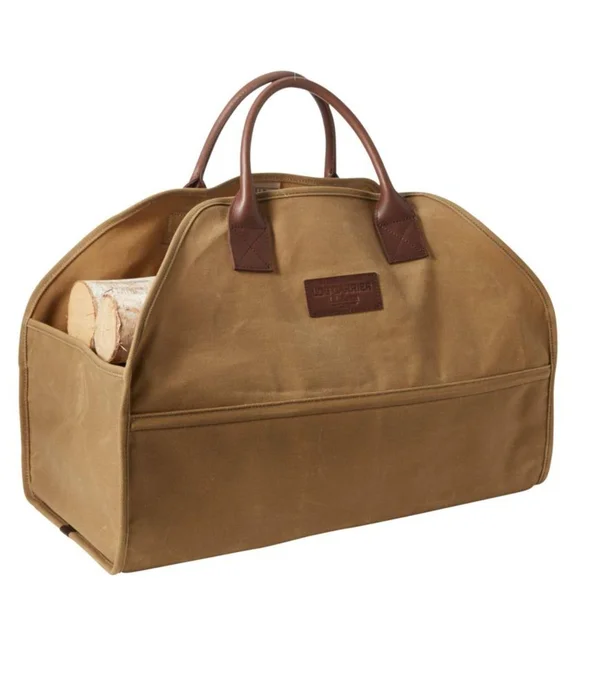 Waxed-Canvas Log Carrier Brown - L.L.Bean