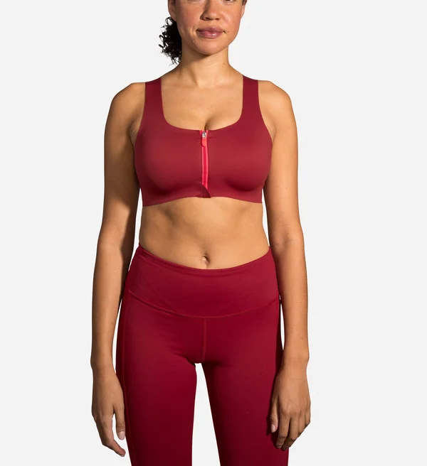 Brooks Dare Zip High Impact Wire-Free Bra - Womens - Beet - 30 A/B