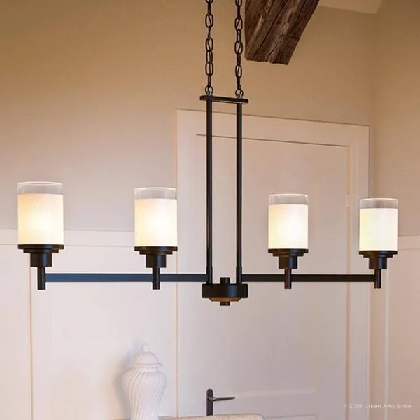 Luxury Contemporary Chandelier - 19.8125x22H x 34.167x22W, with Transitional Style, Olde Bronze Finish by Urban Ambiance UHP2020
