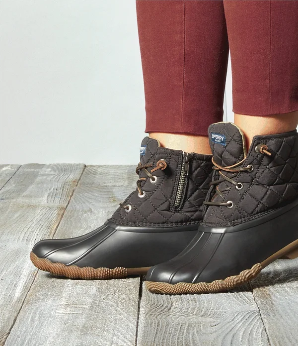 Sperry Women's Saltwater Quilted Duck Boot - Black 5