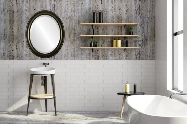 Messina Framed Oval Mirror - Veined Onyx