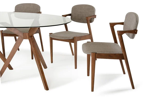 HomeRoots 283840 30x22 Wood and Glass Oval Dining Table